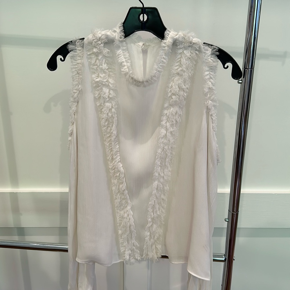 Alexis Puff Sleeve Cut Out Shoulder Blouse